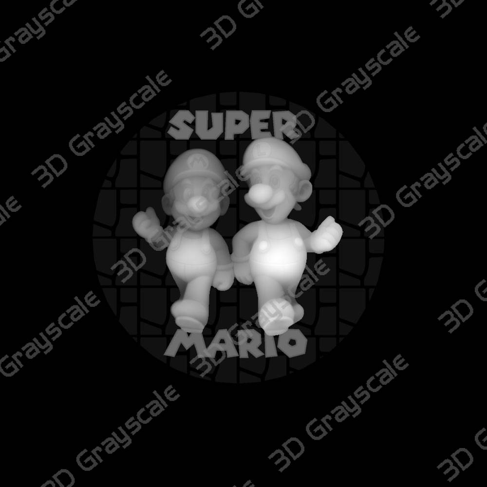 Super Mario Bros. Coin - Mario and Luigi - Depth Map Super Mario Bros. Coin - Mario and Luigi - Heightmap Download