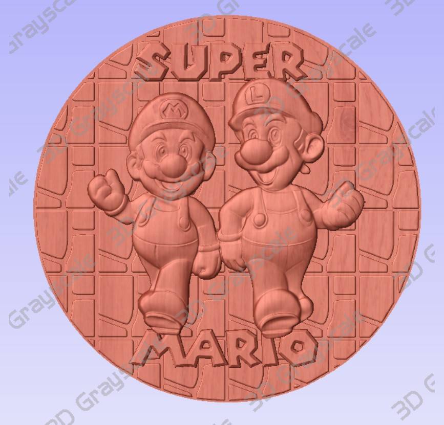 Super Mario Bros. Coin - Mario and Luigi - Depth Map Super Mario Bros. Coin - Mario and Luigi - Heightmap Download