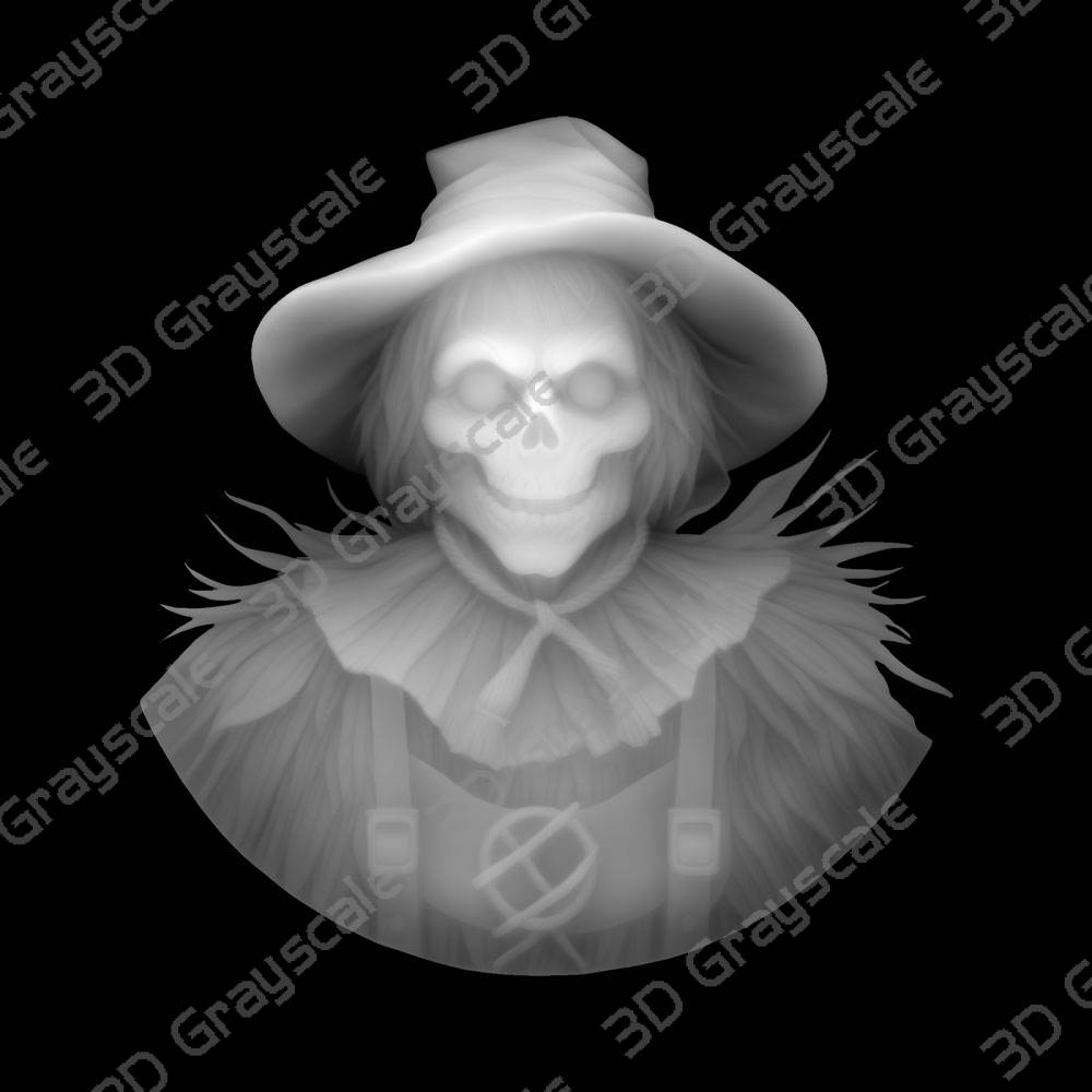 Halloween Evil Skull Scarecrow - Depth Map Halloween Evil Skull Scarecrow - Heightmap Download