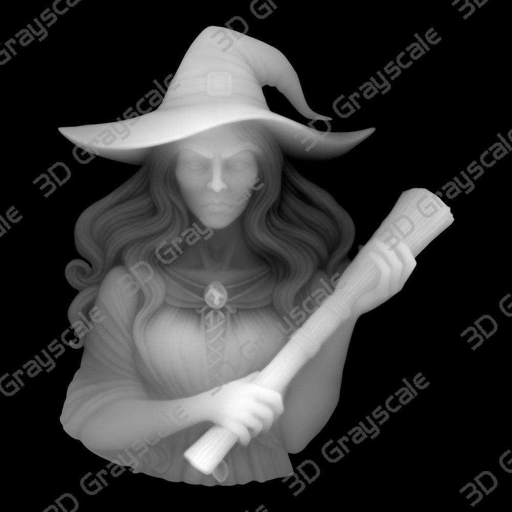 Evil Witch For Halloween Depth Map Evil Witch For Halloween - Heightmap Download