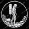 Cosmic Explorer Height Map | Astronaut Adventure Engraving | CNC & Laser | Futuristic Coin Design - Heightmap Download