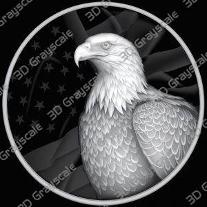 Noble Eagle 3D Relief File | Patriotic Bird Engraving | CNC & Fiber Laser | Regal Coin Design - Heightmap Download