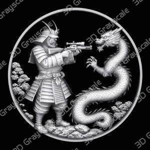 Samurai Showdown 3D Depth File | Epic Warrior Engraving | Fiber Laser & CNC | Japanese Battle Scene - Heightmap Download