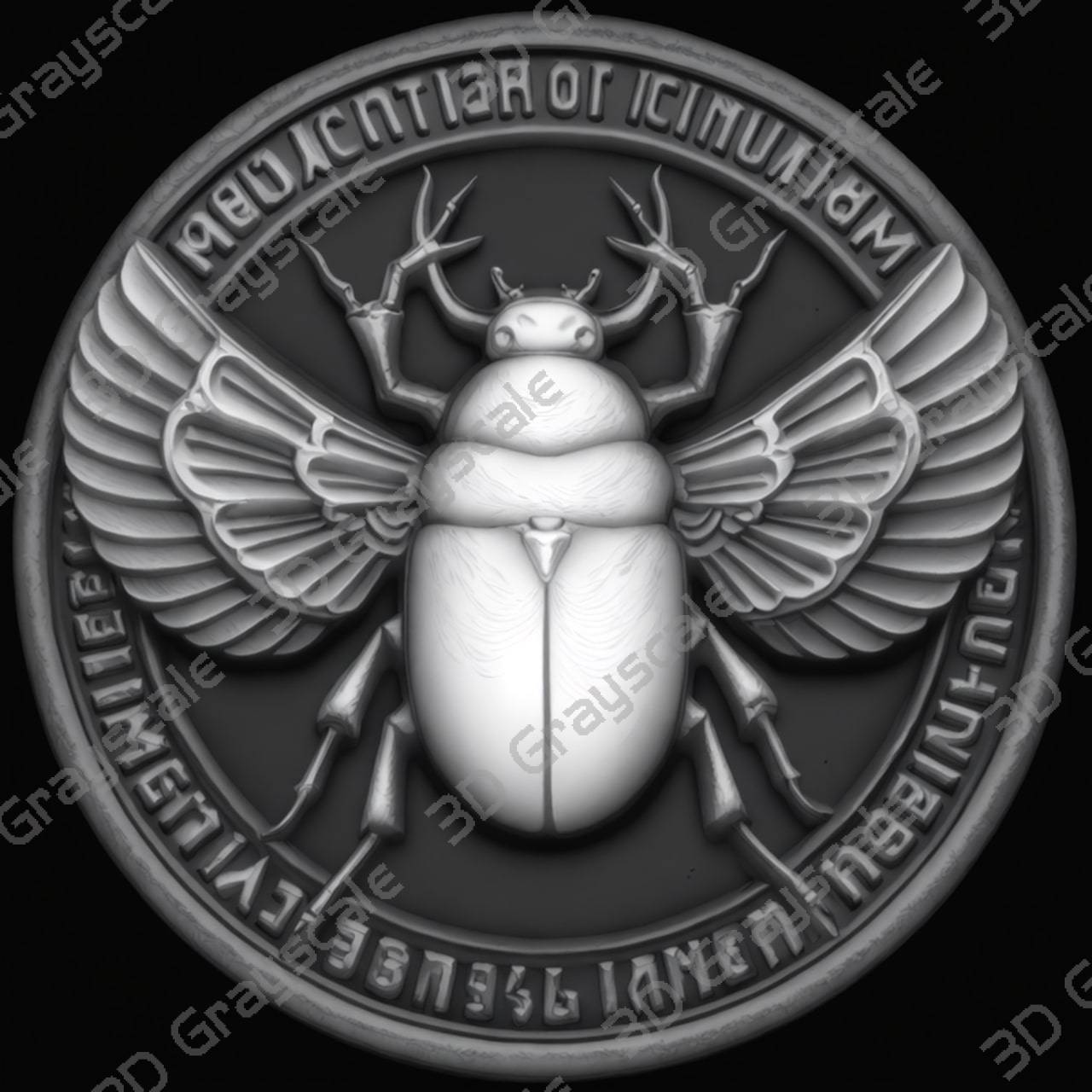 Sacred Scarab 3D Relief for Laser & CNC | Egyptian Symbol Engraving | LightBurn File | Ancient Coin Art - Depth Map Sacred Scarab 3D Relief for Laser & CNC | Egyptian Symbol Engraving | LightBurn File | Ancient Coin Art - Heightmap Download