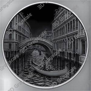 Venice Nights 3D Height File | Romantic Cityscape Engraving | Laser & CNC | LightBurn Artwork - Heightmap Download