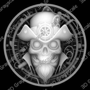 Steampunk Pirate Coin | CNC Carving | Laser Engraving - Heightmap Download