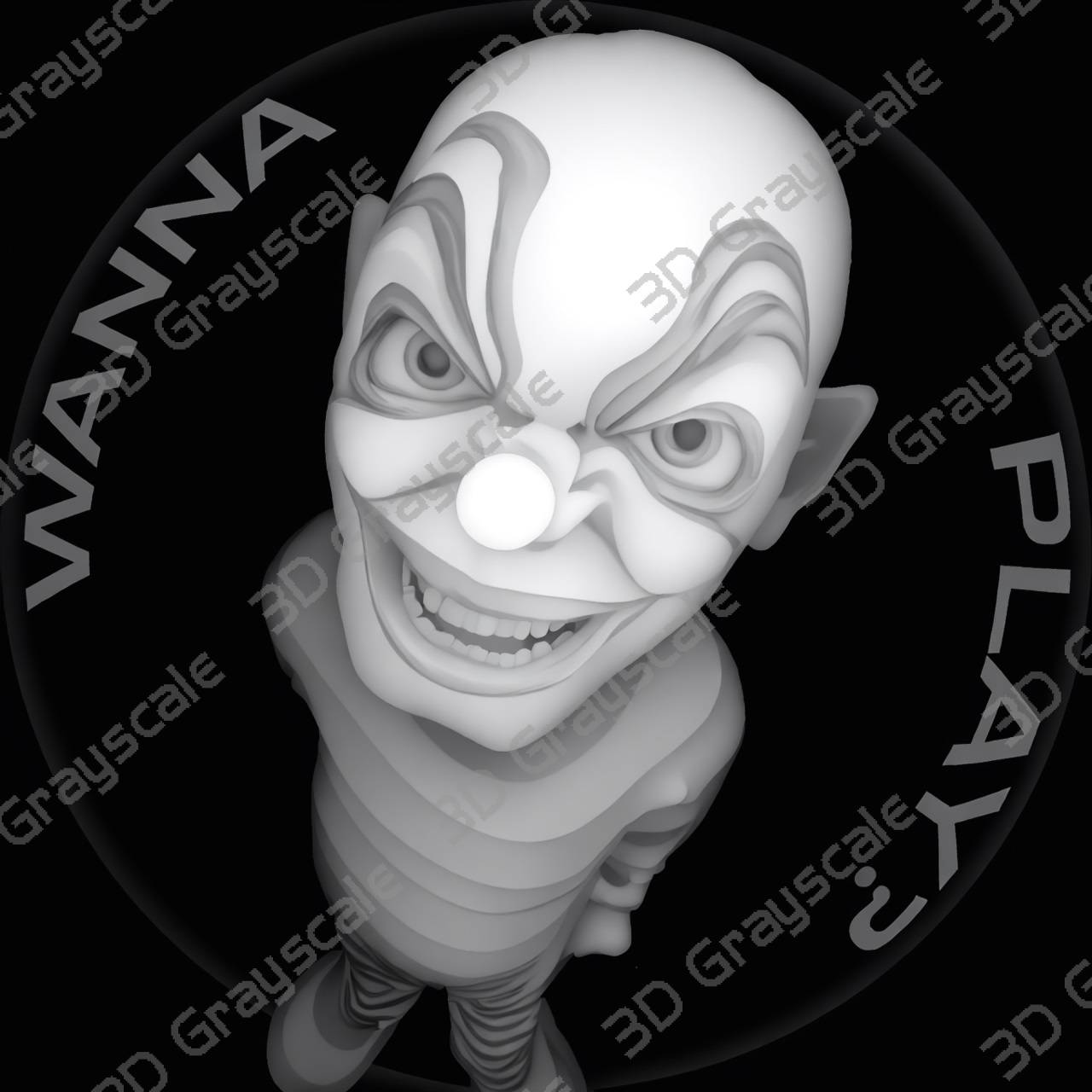Evil Clown - Depth Map Evil Clown - Heightmap Download